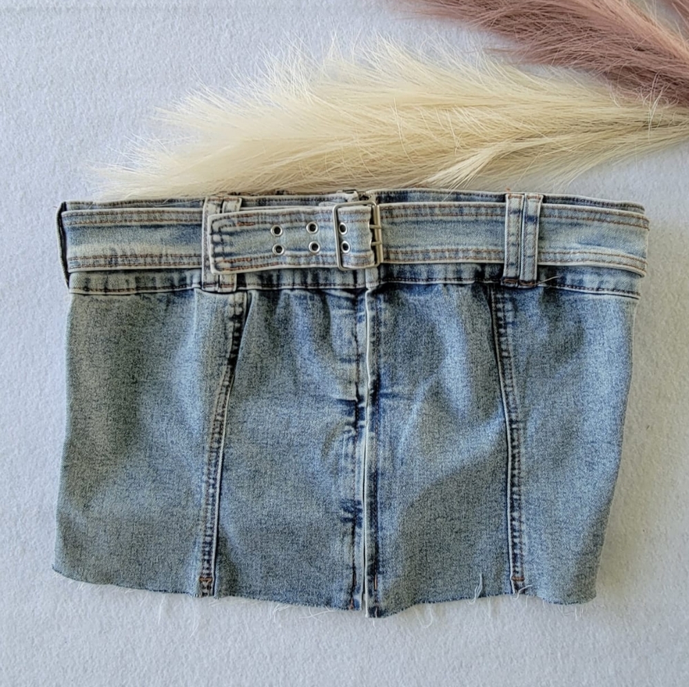 Project rebel denim obsessed mini skirt In Blue Size XL‎
